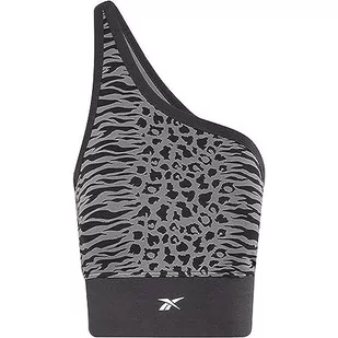 Reebok Damski biustonosz sportowy, czarny/czysty szary 6, S - Biustonosze - miniaturka - grafika 1