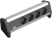 Przedłużacze i rozgałęźniki - Bachmann 902.0049 rozgałęziacz 4 x gniazdo sieciowe Czarny, Szary - miniaturka - grafika 1