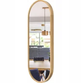 Lustra - Lustro łazienkowe ścienne LEJA owalne w drewnianej ramie DĄB 100x38 STYLOWE - miniaturka - grafika 1