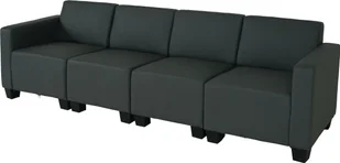 Modułowa sofa 4-osobowa Lyon, imitacja skóry ~ Ciemnoszary - Sofy i kanapy - miniaturka - grafika 1