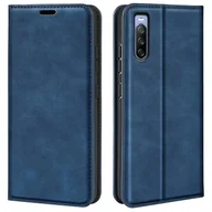 Portfele - Dla Sony Xperia 10 IV Portfel Flip Cover 3 Miejsca na karty Automatycznie wchłaniana skóra Touch Feeling Stand Folio Ph Niebieski Style A Sony Xper... - miniaturka - grafika 1