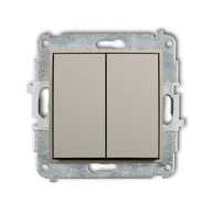 Wyłączniki światła i elektryczne - Wyłącznik podwójny Karlik MINI - taupe - miniaturka - grafika 1