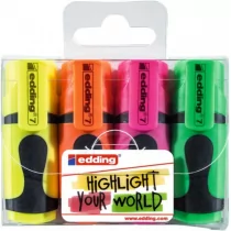 Edding Highlighter Mini ółty Pomarańczowy Różowy Zielony Klin 1 3 mm 4 szt - Zakreślacze - miniaturka - grafika 1