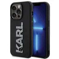 Etui i futerały do telefonów - Etui Karl Lagerfeld 3D Rubber Glitter Logo na iPhone 15 Pro Max - czarne - miniaturka - grafika 1