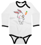 Body dla niemowląt - Body dziecięce Królik Zając Puszczający Bańki Marchewki 98/104 - miniaturka - grafika 1