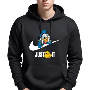Bluza Męska Czarna Z Kapturem Just Do It Donald Sportowe Super Wzory - Xxl - Bluzy męskie - miniaturka - grafika 1
