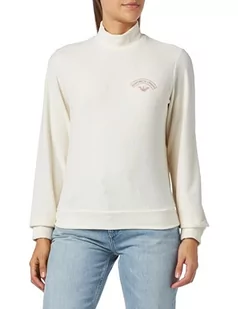 Emporio Armani Damska bluza z prążkowanym welurem, Pale Cream, S - Bluzy damskie - miniaturka - grafika 1