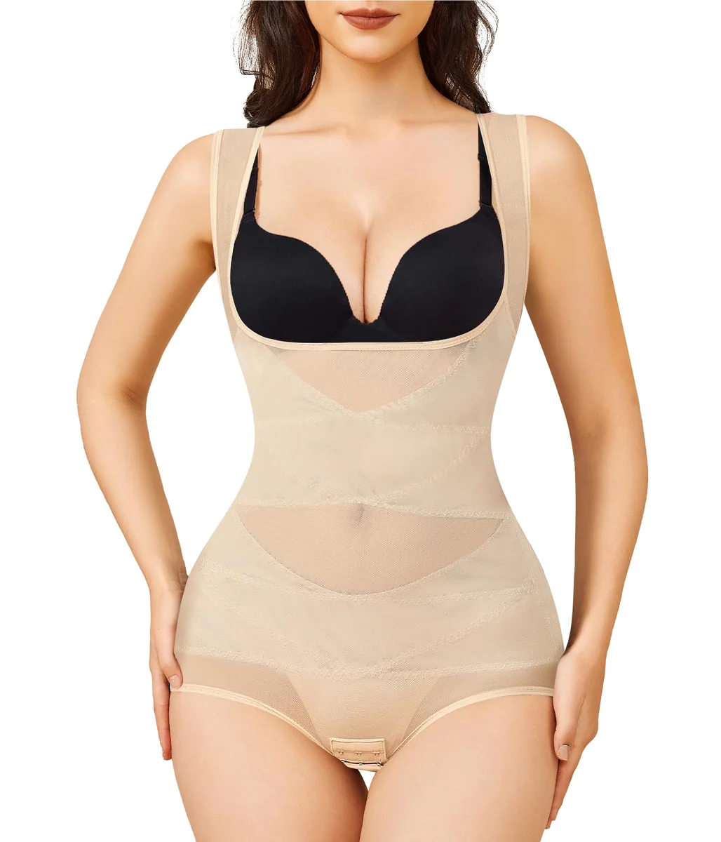 Body damskie modelujące formujące figurę Rozmiar: 3XL. Kolor: Beżowy