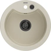 Zlewozmywaki - Mexen Diego zlewozmywak granitowy 1-komorowy 488 x 480 mm, beżowy, syfon czarny - miniaturka - grafika 1