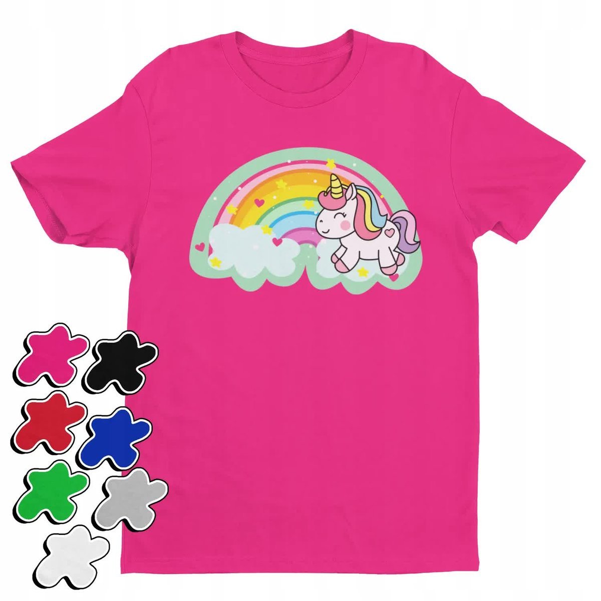 Koszulka Dziecięca Z Nadrukiem Konie Unicorn Dla Dziewczynki -M 134-140