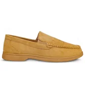 Mokasyny męskie - Mokasyny Klasyczne Z Ekologicznej Skóry Zamszowej Antypoślizgowe Wygodne Modne Stylowe Półbuty Wsuwane Męskie Baolis Camel 42 - miniaturka - grafika 1