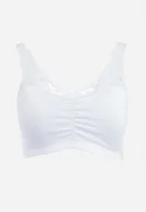 Biustonosze - Biały Usztywniony Biustonosz z Koronkowymi Ramiączkami Majaris - miniaturka - grafika 1