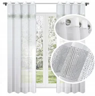 Firany - FIRANA GOTOWA Z CYRKONIAMI FIRANKA WOAL na PRZELOTKACH 145x250 cm - miniaturka - grafika 1