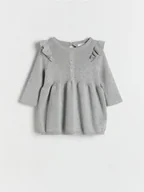 Bluzki dla niemowląt - Reserved - Dzianinowa sukienka - jasnoszary - miniaturka - grafika 1