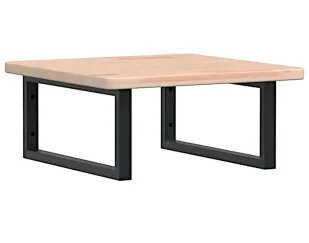 Naturalne drewno półka czarne uchwyty 50x50 - Bafo - Półki łazienkowe - miniaturka - grafika 1