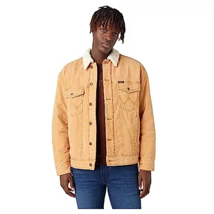 Wrangler Kurtka męska Antifit Sherpa, Skóra brązowa​, XXL - Kurtki męskie - miniaturka - grafika 1