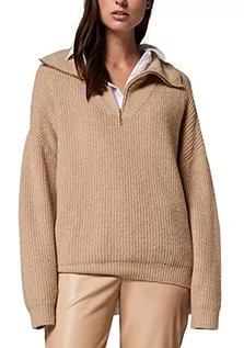 Swetry damskie - comma Sweter damski z długim rękawem, 8405 Bisquit, 40 PL - grafika 1