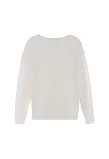 Swetry damskie - faina Damski sweter z dzianiny z odsłoniętymi ramionami z nieregularnym haftem koronkowym Wełna BIAŁA, rozmiar XS/S, biały (wollweiss), XL - grafika 1