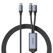 Kable USB - 2w1 Kabel przewód Speedy Series USB-C - USB-C / iPhone Lightning 100W 1.5m czarny - miniaturka - grafika 1