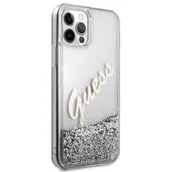 Etui i futerały do telefonów - Guess GUHCP12MGLVSSI iPhone 12/12 Pro 6,1" srebrny/silver hardcase Glitter Vintage Script - miniaturka - grafika 1