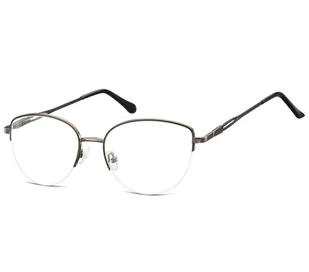 Damskie okulary żyłkowe zerówki oprawki korekcyjne kocie oczy Flex 898E czarno-grafitowe - Okulary korekcyjne, oprawki, szkła - miniaturka - grafika 1
