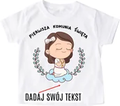 Koszulki dla dziewczynek - Koszulka na komunię, pamiątka pierwsze komunii świętej - miniaturka - grafika 1