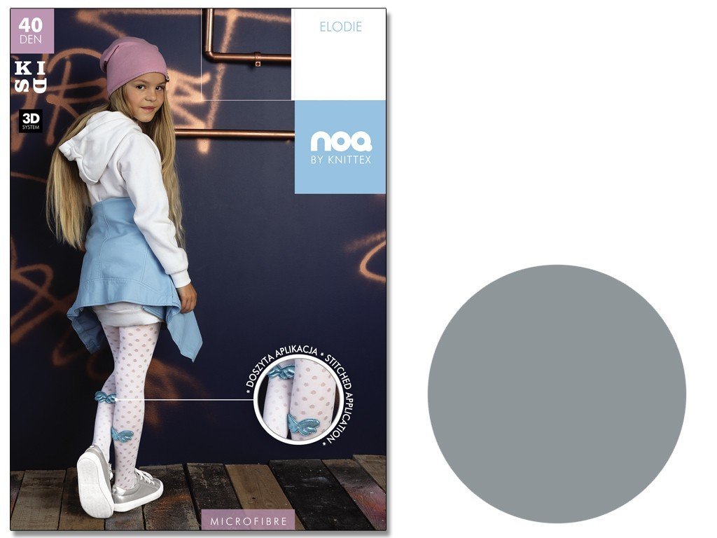 Rajstopy Dla Dzieci W Kropki Z Kokardą 116-122 Grey