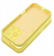 Etui i futerały do telefonów - Futerał SILICONE 2mm do IPHONE 15 Pro Max kompatybilny z MagSafe żółty - miniaturka - grafika 1