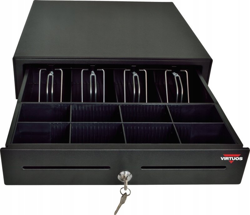 Virtuos pokladní zásuvka S-410C - s kabelem, pořadač 4/8, 9-24V