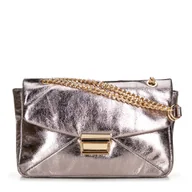 Torebki damskie - Damska crossbody z połyskującej ekoskóry szara - miniaturka - grafika 1