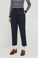 Spodnie damskie - Tommy Hilfiger spodnie damskie kolor granatowy proste high waist - miniaturka - grafika 1