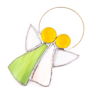 Anioł Witraż Aniołek Para 11Cm Różne Kolory - Ozdoby bożonarodzeniowe - miniaturka - grafika 1