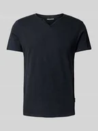 Koszulki męskie - T-shirt z dekoltem serafino - miniaturka - grafika 1