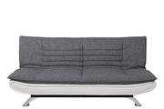 Sofy i kanapy - AC Design Furniture 56982 sofa z funkcją spania Jasper powierzchnia do leżenia, około 196 x 123 cm, rama siedziska i oparcia materiału jasny szary, Lederlook Biały, nogi Metal chromowany 56982 - miniaturka - grafika 1