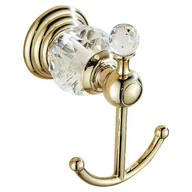 Wieszaki łazienkowe - Kryształowy wieszak na ręczniki, złoty wieszak na szlafrok, wieszak na ręczniki łazienkowe, odpowiedni do montażu ściennego w kuchni między pokrywkam - miniaturka - grafika 1