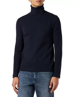 Blauer Knitting Golf Sweter Męski, 894 Ciemna Noc Niebieska, 48 - Swetry męskie - miniaturka - grafika 1