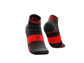 Skarpetki damskie - COMPRESSPORT Pro Racing Socks v3.0 Ultralight Run Low lekkie skarpety do biegania, czarne/czerwone, T1 - miniaturka - grafika 1