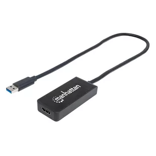 Manhattan Konwerter adapter SuperSpeed USB 3.0 na HDMI M/F 1080p czarny (152259) - Adaptery i przejściówki - miniaturka - grafika 1