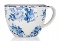 Filiżanki - KUBEK CERAMIKA FILIŻANKA w KWIATY 2 x 450 ml banquet na prezent upominek - miniaturka - grafika 1