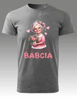 Koszulki i topy damskie - Koszulka na Dzień Babci Najbliżsi Nazywają Mnie Babcia SLA / Ciemnoszary melanż M Przód - miniaturka - grafika 1