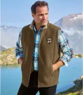 Swetry męskie - Kamizelka polarowa z podszewką z kożuszka sherpa Mężczyzna Atlas For Men - Kolor : Brązowy - Rozmiar : 4XL - miniaturka - grafika 1