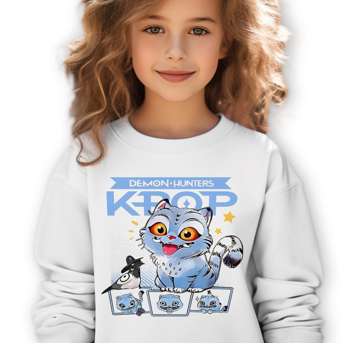 Bluza Dziecięca Biała DEMON HUNTERS Do Przedszkola K-pop Muzyka Wz - 104 cm