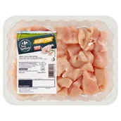 Mięso świeże i mrożone - Carrefour Targ Świeżości Kostka z fileta z piersi kurczaka 0,400 kg - miniaturka - grafika 1