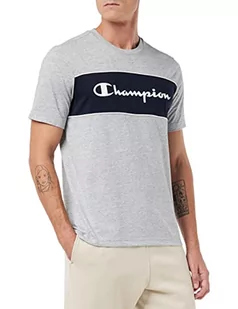 Champion T-shirt męski z logo Piping Block, szary, S - Koszulki męskie - miniaturka - grafika 1