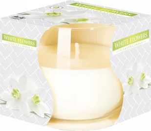 Bispol Świeca zapachowa szkło White flowers - 1szt sn71-179 - Świece - miniaturka - grafika 1