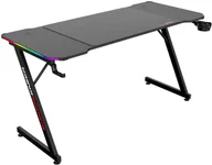 Biurka gamingowe - Biurko czarne gamingowe LED RGB L9-K96 - miniaturka - grafika 1
