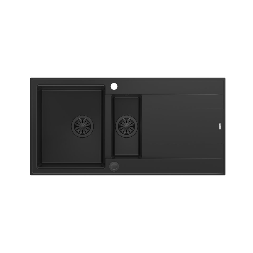 QUADRON Zlewozmywak EVAN 156 czarny, elementy czarne, k.pneum. HQE510050U7_BLM_P2O0