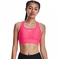 Bielizna sportowa damska - Biustonosz treningowy UNDER ARMOUR Crossback Longline - różowy - miniaturka - grafika 1