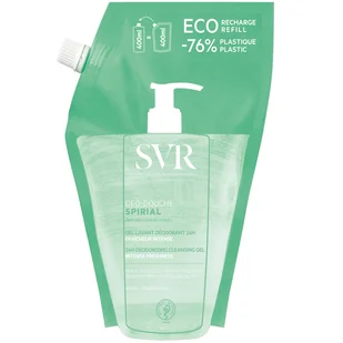 SVR Spirial Deo-Douche, dezodorujący żel do mycia ciała, zapas, 400 ml - Żele pod prysznic dla mężczyzn - miniaturka - grafika 1