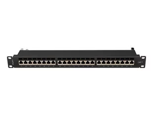 PATCH PANEL 24 PORT 1U 19" KAT.7 EKRANOWANY CZARNY LANBERG em - Pozostałe akcesoria sieciowe - miniaturka - grafika 1